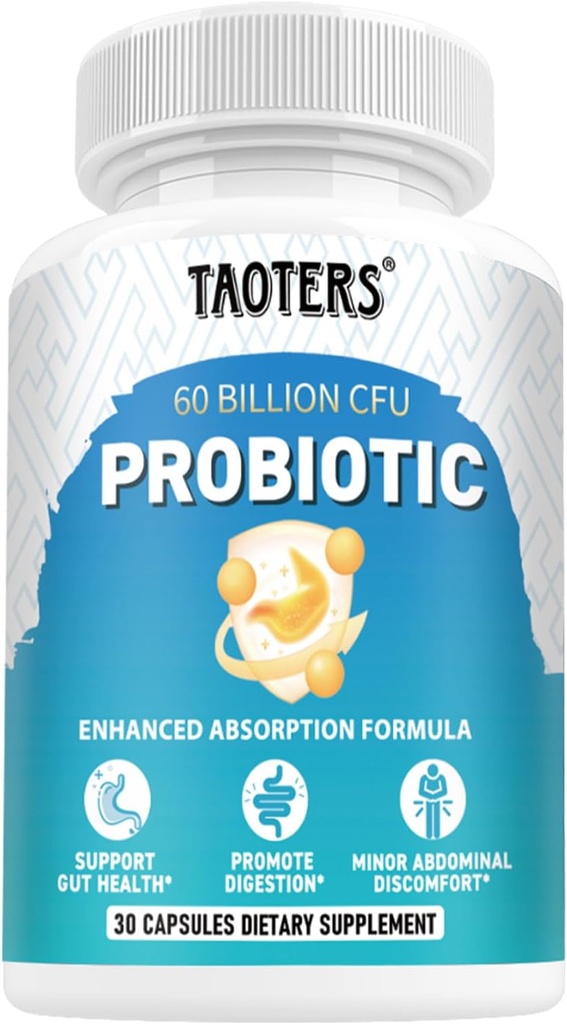 Probióticos para la Salud Digestiva, 60 Billones CFU - 10 Estrados TENIDO Prebióticos y Probióticos - Immune " Gut Health for Women " Hombres TEN soporta pH Balance, Diarrea, Gas " Bloating TEN 30 cápsulas