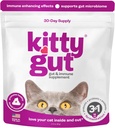 KittyGut 3-in-1 Probióticos de gatos orgánicos " suplemento postbiótico Polvo- Hecho en EE.UU.-Probióticos para gatos promueven Gut Health y Cat Digestive Support, Diarrhea y Vomiting (60g)
