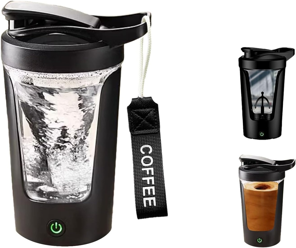 Botella eléctrica de proteína, Copa de mezclador portátil, USB C recargable, BPA-Free Tritan, 450ml/16oz, 500mAh, para smooth Shakes