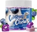 Bovine Colostrum Chews Suplemento con probióticos para Gut Health, Bloating, Immune Support, Skin, Hair Growth and Beauty - Blueberry Flavor (60 Servings)