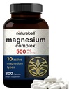 Complejo de magnesio 500mg, 300 cápsulas vivieron 10-in-1 Magnesium Glycinate, Citrate, Malate &amp; More ¦ Formulario Chelated for Easy Absorption