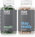 Pure for Men Original Stay Ready Fiber Supplement (120 Capsules) + Vegan Multivitamin (120 Capsules)