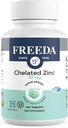 Freeda Chelated Zinc 30mg – TRAACS® Zinc Bisglycinate for High Absorption – Vegan, Kosher, Gentle on Stomach – Immune Support for Adults, Men & Women – 100 Tiny Tablets