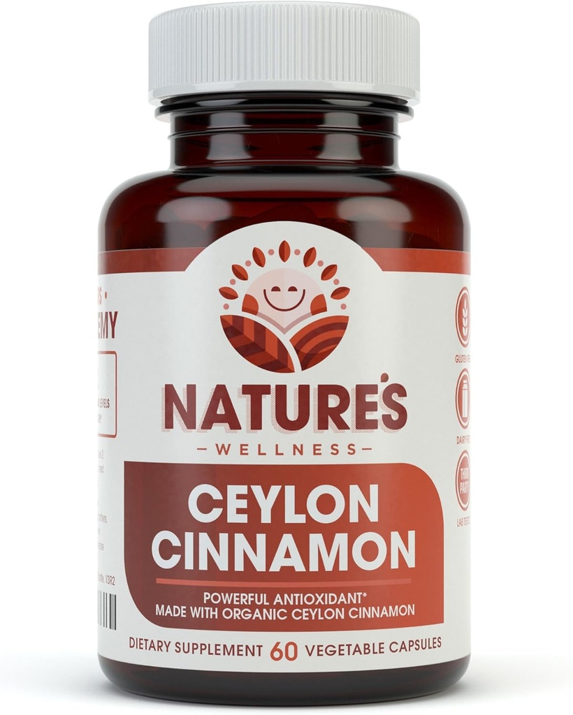Organic Ceylon Cinnamon - 1200 mg TENIDO Powerful Antioxidant TEN Mantiene la salud y la movilidad conjunta