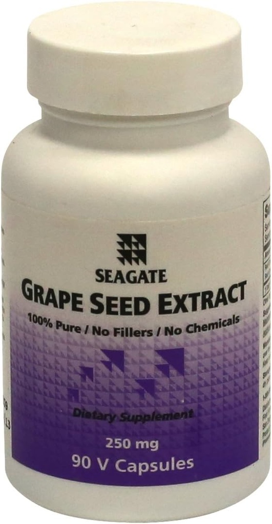 Seagate Productos Grape Seed Extract Suplementos 250mg, 90 Veg Capsules