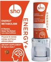 SHO Vegan Energy+ Focus Supplement Kit - Matcha Green Tea Extract, Methylated B Complex, Vitamina B y Caffeine Natural Energy Booster Sin Crash, Jitters para Hombres y Mujeres - 60 pastillas Refill Botella