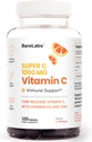 Time Release Vitamin C 1000 mg + Vitamin D3 1000 UI + Zinc 30 mg  durable Immune Support &amp; Collagen Boost ← Non-GMO, All-Day Antioxidant tención 120 Tablets Super C