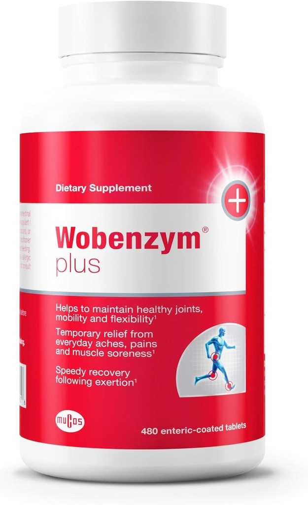 Douglas Laboratories Wobenzym Plus - Soporte Conjunto &amp; Muscle Recover*y - Con Bromelain, Rutin & Trypsin - Proteolytic Enzymes - Tablas decoradas Enteric - 480 Tablets