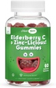 Elderberry Zinc Gummies - Orgánica Sambucus Elderberry Gummies with Zinc and Vitamin C - Vegan Immune Support for Adults and Kids - Chewable Elderberries Supplements for Immunity Boost - 60 Gummies