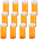 Botellas de Píldora de Píldora Empty con tapas Easy Open Snap (Resistente al Niño), Viales de Medicación de Prescripción, Fundas de Píldora de Contenedores Despejados (6 Dram, 12pcs)