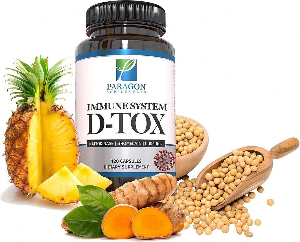 Spike Protein Removal - Original Spike Detox Fórmula con Nattokinase, Bromelain " Curcumin - 3-in-1 Immune System Supplement - Non-GMO, Vegan, Gluten-Free - Made in USA - 120 Capsules (30 Day Supply)