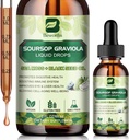 Soursop Bitters Liquid Drops, Soursop Graviola Leaf Extract Multivitamin Drops with Sea Moss Black Seed Oil Supplement - Supports Antioxidant, Slowing Cell-Aging, Gut Cleanse, Detox &amp; Immunity Health