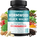 Wormwood Extract Capsules -120 Capsules - 4 meses Suministro con hojas de nuez negras, cuasi
