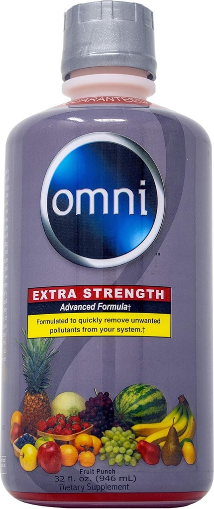 Wellgenix Omni Cleansing Drink, Extra Strength Body Detox, Herbal Cleanse Detox Liquid, Flush Your System, Fruit Punch Flavor, 32 Fl Oz, Premium Detox Support Suplemento