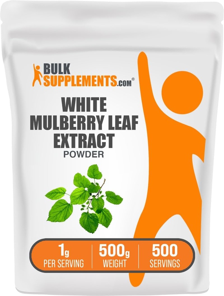 BulkSupplements.com White Mulberry Leaf Extract Powder - White Mulberry Extract, Herbal Supplement - Gluten Free, 1g per Serving, 500g (1.1 lbs) (Pack of 1)