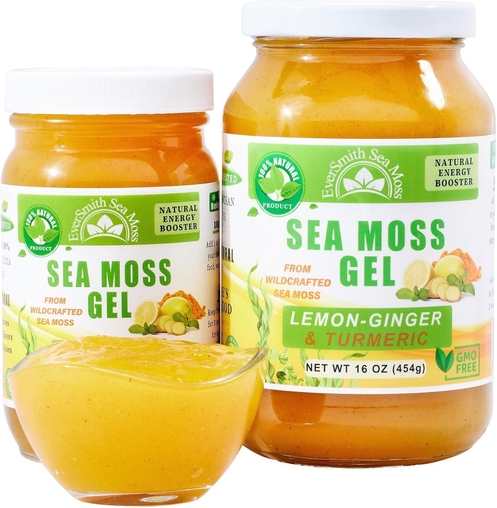 Wildcrafted Irish Sea Moss Gel Silencioso Hecho en EE.UU. rica en vitaminas " Minerales Silencio Sea Moss Gel Raw ← Suplemento Nutricional Silencio Lemon Ginger (16 oz)