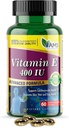 America Medic &amp; Science Vitamina E 400 UI (60 Softgels) Suplemento dietético que apoya la salud del corazón, promueve la piel sana, el cabello, los ojos y el sistema inmunológico.