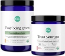 Ora Organic Prebiotic " Probiotic Powder " Greens Powder Bundle: 20 Billion Probiotic, Apple " Raspberry Flavor, 30 Servings " 20+ Superfood Greens Blend - Citrus Flavor, 30 Servings