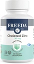 Freeda Chelated Zinc 30mg – TRAACS® Zinc Bisglycinate for High Absorption – Vegan, Kosher, Gentle on Stomach – Immune Support for Adults, Men &amp; Women – 250 Tiny Tablets