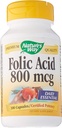 Camino de la naturaleza Ácido fólico - 800 mcg - 100 cápsulas, 100 conteo