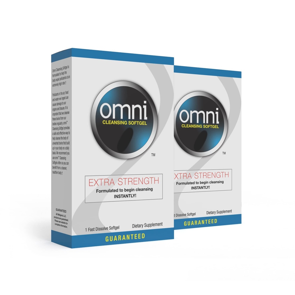 Wellgenix Omni Herbal Cleanse Detox - Extra Strength Detoxifying Softgel - Sistema integral de desintoxicación corporal - Limpieza rápida de un día (2 Pack)