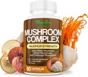 Parker Naturals Mushroom Complex Capsules, Premium Lions Mane, Cordyceps y Reishi Mushroom Suplemento, Maximum Strength Organic Mushrooms Suplemento, 90 cápsulas