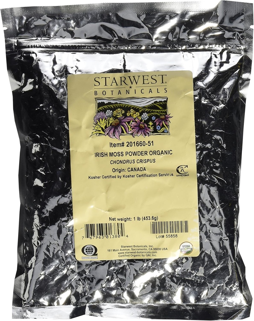 Starwest Botanicals Organic Irish Moss Powder, 1 libra