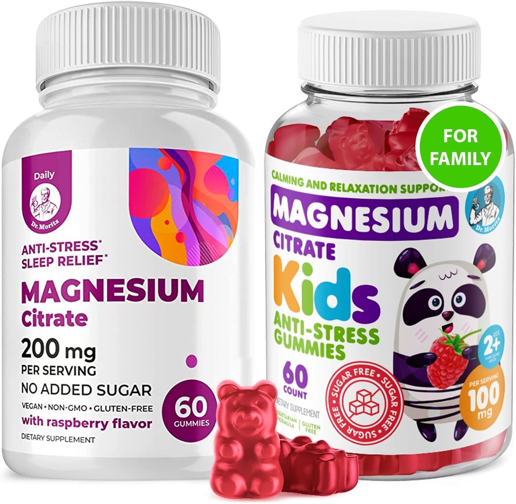 Niños Magnesio 60 Conde y Magnesio 60 Conde Gummies Libre de Azúcar - Calma Magnesium Gummies Suplemento para niños, Lágrimas de calma de magnesio sin azúcar para adultos