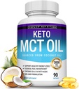 Toplux Keto MCT Oil Capsules - 3000mg Natural Pure Coconut Oil Extract Pills, Fuente de Energía, Fácil de digerir para Hombre Mujeres, 90 Softgels, Suplemento