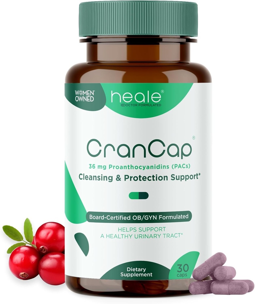 Píldoras de arándano - Urinary Tract Health Cranberry Suplemento - 36 mg de PAC de Potente - No GMO, Vegan, Gluten Libre - por Heale - 30 cápsulas