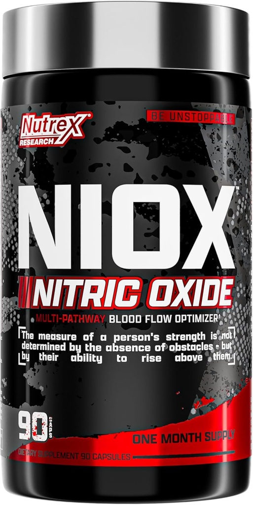 Bombas Extremas NIOX - 90-Count Pre-Workout Suplemento con Nitrato Arginino, Vitamina C, AstraGin para Bomba Muscular, Vascularidad, Resistencia, NO3- T