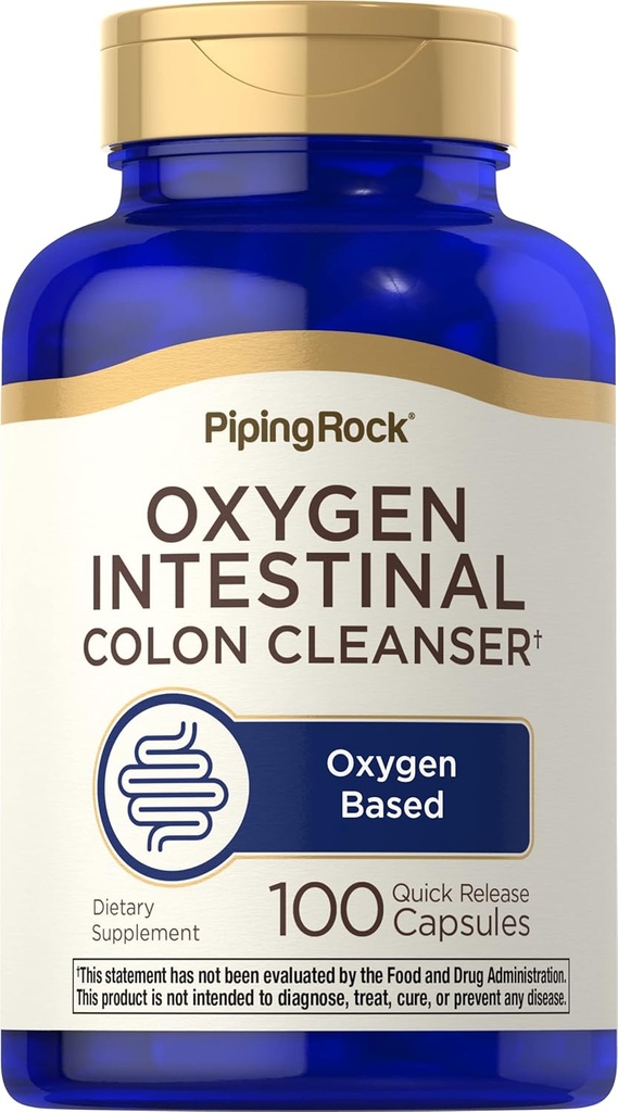 Piping Rock Colon Cleanse ← 100 Capsules ← Oxy-Tone Oxygen Intestinal Cleanser ← Non-GMO, Gluten Free Supplement