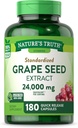 La verdad de la naturaleza Grape Seed Extracto 24,000 mg  180 Capsules ← Suplemento estandarizado ← Fórmula libre