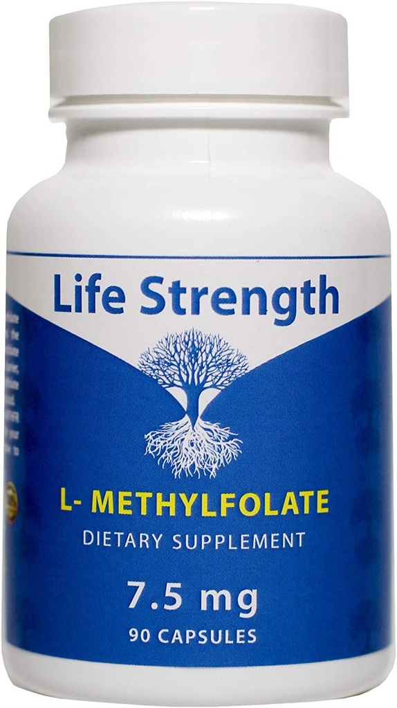 L-Methylfolate 7.5 MG, Optimized & Highly Bioactive Methyl Folate, 5-MTHF Supplement for Mood and Immune Support, Natural Diet Supplement for Energy, Non-GMO & Gluten-Free, 90 cápsulas