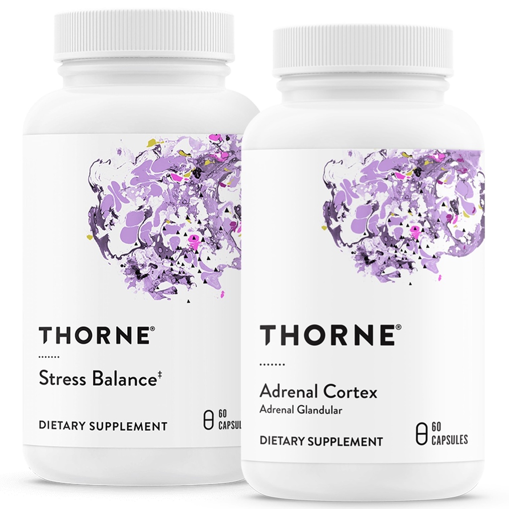 THORNE - Soporte Adrenal Bundle - Stress Balance & Adrenal Cortex Combo - Stress Balance y Adrenal Cortex - 30 a 60 Servimientos