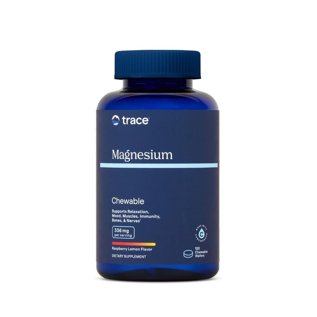 Trace Minerals ← Magnesium Chewable Suplemento para Adultos y Niños que viven de Magnesium Glycinate y Citrate ← Sugar Free ← Raspberry Lemon ← 120 ct, 30 Servings