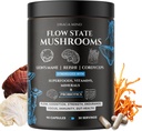 Complejo de hongos Flow con Super Foods, Vitaminas y Minerales ← Cordyceps, Lions Mane y Reishi Extract ← Shilajit, Ashwagandha, Astaxanthin, Vitamina D3 + K2, Magnesium L threonate