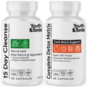 Jóvenes " Tonic Colon Cleanser " Detox for Loss of Waste, Breaking The Plateau, Bloating. 60 pastillas para limpiar con hoja de sena, vinagre de manzana, glucomanano y más