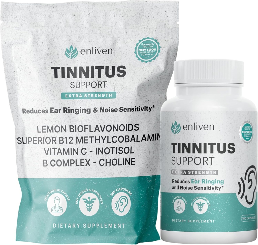 Tinnitus Relief Pills for Ringing Ears " Ear Health ← Extra Strength Tinnitus Suplemento con Bioflavonoids, B12 " Inositol ← Apoya el sueño, el foco " Clarity ← 60 Caplets  durable 2 Daily Dose Ear Ringing