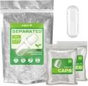 Capacidades vacías Tamaño 00 Capas de pill vegano separadas con base en la planta Clear (1,000 Caps+1,000 cuerpos) Gluten Free, Non-GMO, Halal Certified Filling Kit for Vegetarian DIY Your Own Supplements