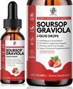 iMATCHME Soursop Graviola Liquid Drop, Soursop Bitters Liquid, Natural Soursop Leaves &amp; Fruit Complex for General Wellness, Sugar/Caffeine/Gluten Free, Strawberry Flavor, 2 Fl Oz