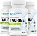 Labs de Purégen Taurine 1000mg [High Potency] Total 360 Veg Capsules  No Harmful Additives ← Non-GMO, NO Gluten and Dairy, Supports Heart Health and Muscle Recovery  Made in USA