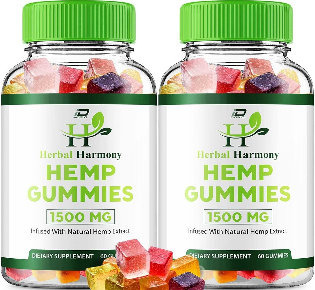 Herbal Harmony Gummies para Hombres y Mujeres - Herbal Harmony Gummy, Herbal Harmony Infused with Hemp Extract, Herbal Harmony Natural Hemp Reviews Suplemento (2 Pack - 120 Gummies)