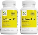 Terry Naturalmente Saffron Lift + Curcumin - Suplemento Herbal con Curcumin - Capsules de Curcumina de Saffron no GMO - Concentración y Relajación Apoyo Suplemento - 60 cápsulas (Pack of 2)