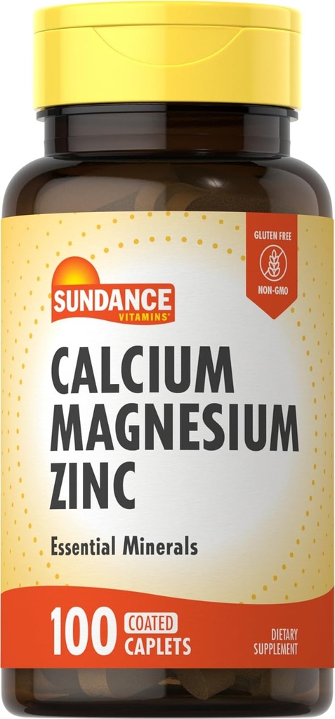 Sundance Calcium Magnesium Zinc ← 100 Caplets ← Suplemento Mineral Esencial