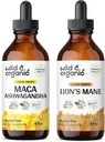 Wild &amp; Organic Maca Ashwagandha Tincture 4 fl oz &amp; Lion's Mane Tincture 4 fl oz