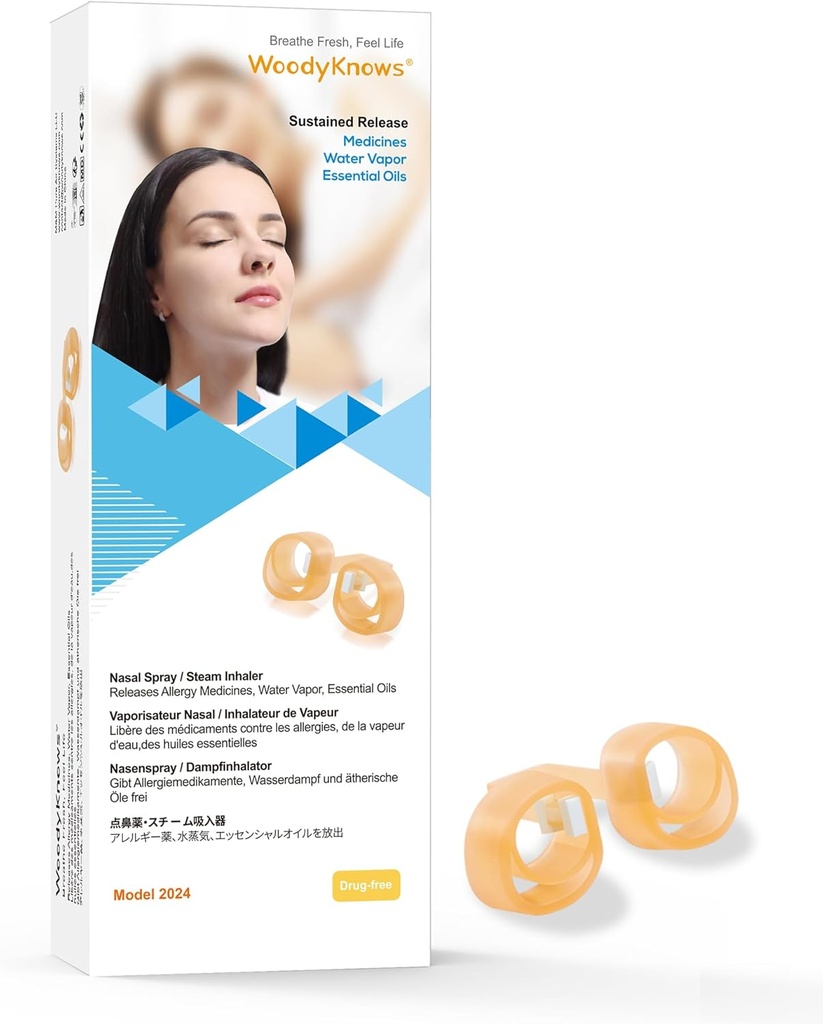 WoodyKnows Nasal Spray/Steam Inhaler, New Model  Generic Nose Spray Device for Gentle, Comfortable, Long-Term Diffusion DING Portable Essential Oil Diffuser (L 3Pack)