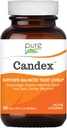 Esencia Pura Suplemento Candex - Suplemento de crecimiento de levadura con enzimas digestivas, infección de levadura Tratamiento Probiótico para hombres y mujeres - 80 cápsulas
