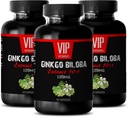 VIP VITAMINS Ginkgo biloba para adolescentes - Ginkgo Biloba Leaf 120mg - para la función cerebral saludable (3 botellas - 150 cápsulas)