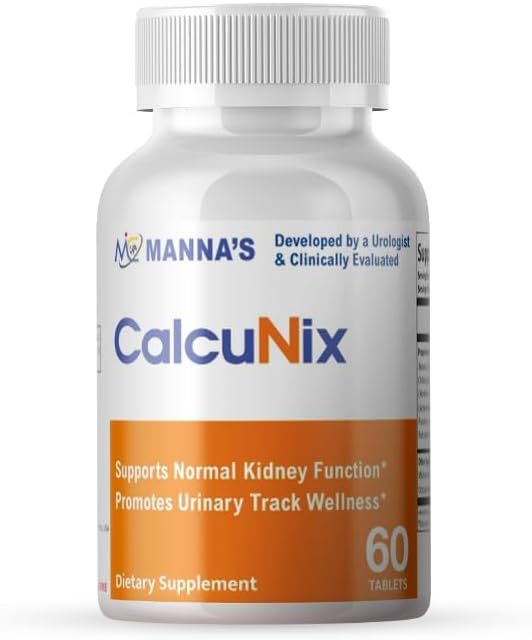 Manna CalcuNix Kidney Support Suplemento Promueve Pista orina 60 Tablets